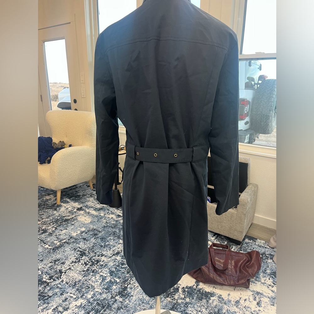Faconnable Dark Blue Belted Trench Coat - Picture 9 of 15